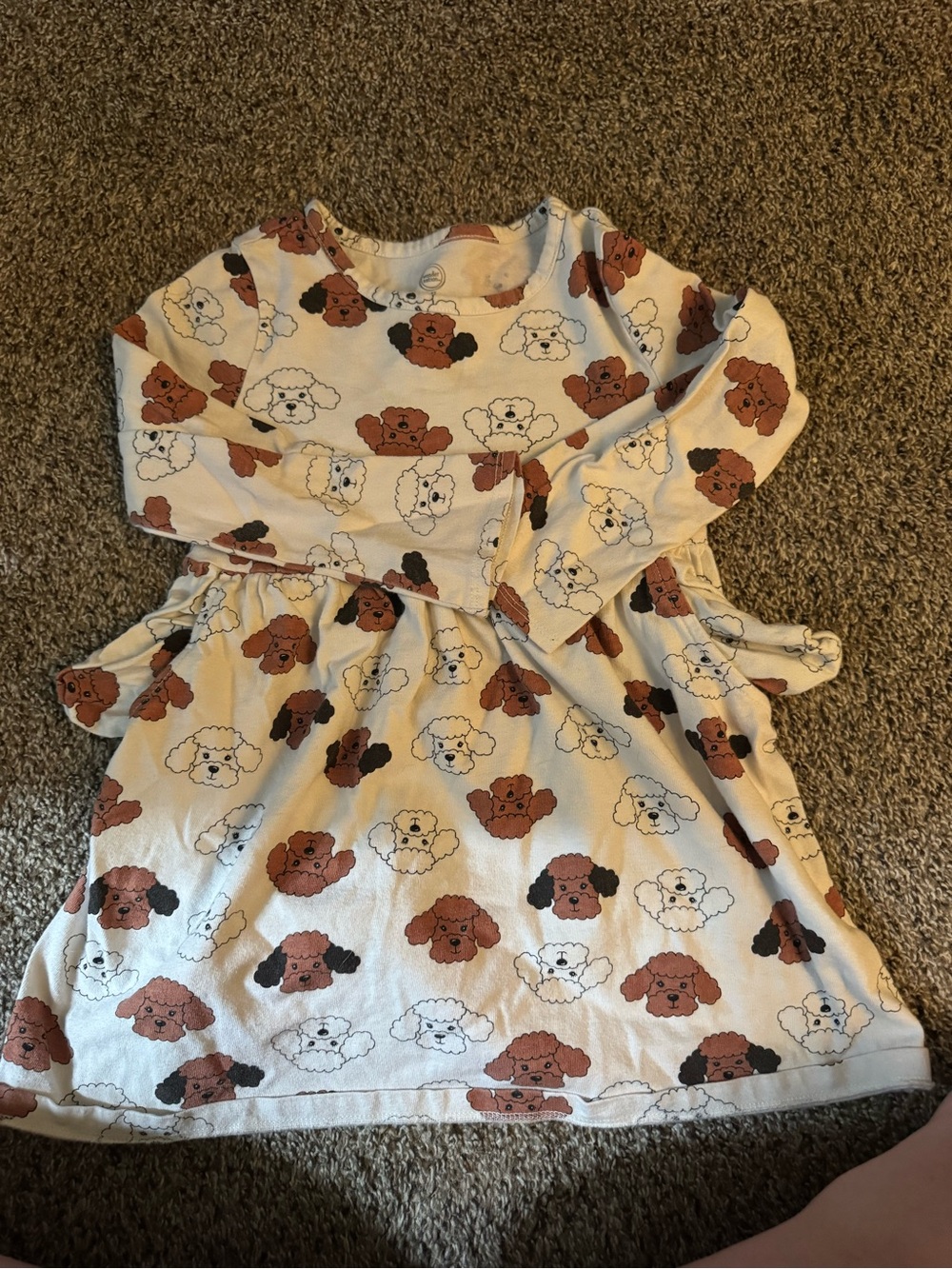 Girls long sleeve poodle dress